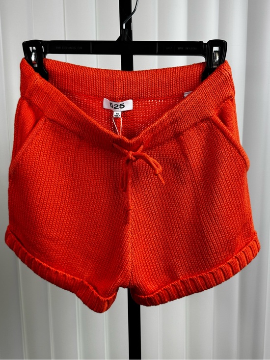 525 America Pants - 525 America Orange Knit Drawstring Shorts XS NWT Cozy Lounge Pockets